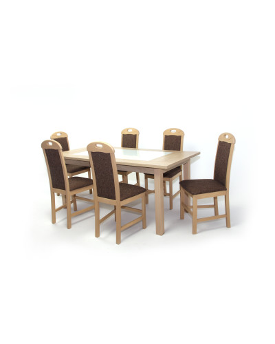 Stella asztal 180-as Világos Avellino + 6 db Viki szék Világos Avellino
