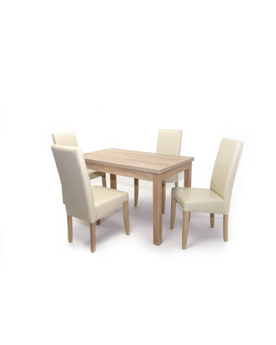 Kis Berta asztal 120-as Sonoma + 4 db Berta szék Beige/Sonoma