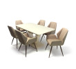 Hektor asztal 160-as Beige/Cappuccino + 6db Sonic szék Barna