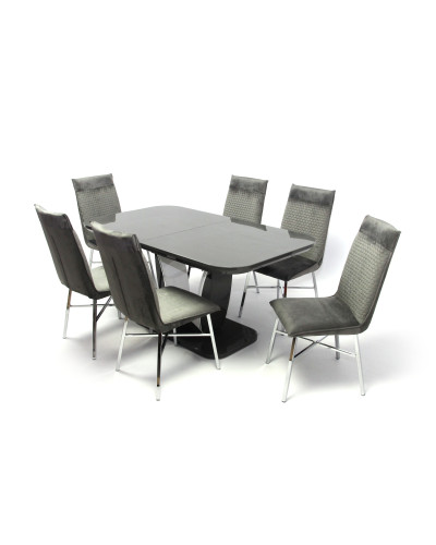 Marko asztal 160-as Fehér/Szürke + 6db Imola szék Szürke