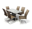 Spark asztal 140-es + 6db Rio szék Barna