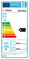 Bosch HBA534ES0 Serie 4 Beépíthető sütő Nemesacél