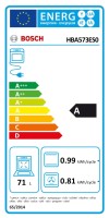 Bosch HBA573ES0 Serie 4 Beépíthető sütő Nemesacél