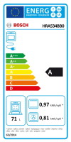 Bosch HRA534BB0 Serie 4 Beépíthető sütő gőz funkcióval Fekete