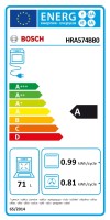 Bosch HRA574BB0 Serie 4 Beépíthető sütő gőz funkcióval Fekete