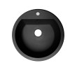 Gránit mosogatótálca 1 mély kör alakú Fekete