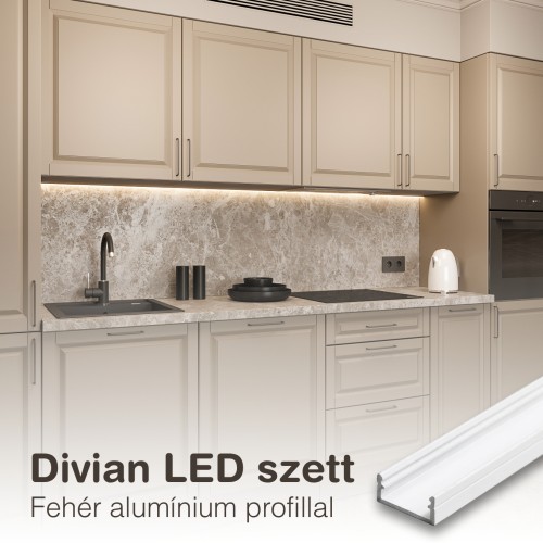 Divian LED szett Fehér profillal