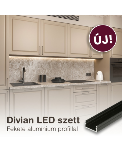 Divian LED szett Fekete profillal