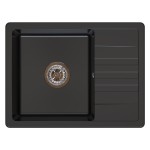 Gránit mosogatótálca 1 mély csepegtetős compact Fekete