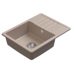 Gránit mosogatótálca 1 mély csepegtetős compact Beige