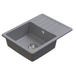 Gránit mosogatótálca 1 mély csepegtetős compact Szürke