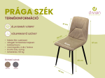 Prága szék Szürke szövet