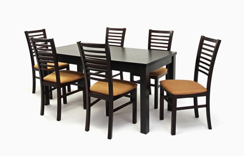 Berta asztal 160-as Wenge + 6 db Dávid szék Wenge