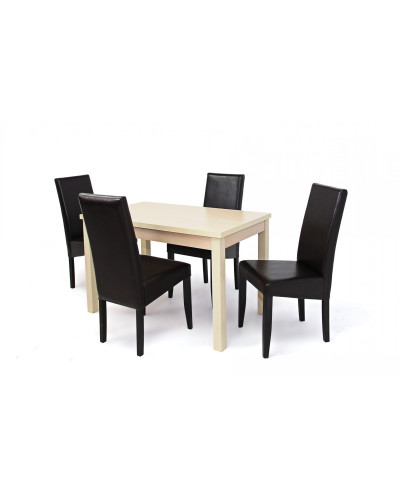 Kis Berta asztal 120-as Juhar + 4 db Berta szék Sötétbarna/Wenge