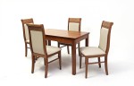 Kis Berta asztal 120-as Mogyoró + 4 db Raffaello szék Beige/Mogyoró