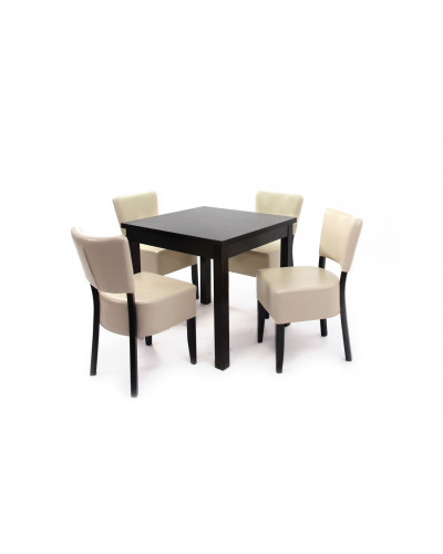 Kis Berta asztal 80x80-as Wenge + 4 db Róma szék Beige/Wenge