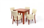 Kis Berta asztal 80x80-as Calvados + 4 db Róma szék Beige/Calvados