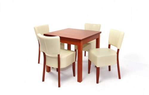 Kis Berta asztal 80x80-as Calvados + 4 db Róma szék Beige/Calvados