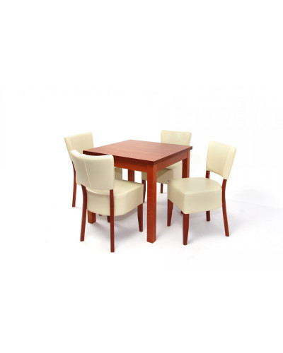 Kis Berta asztal 80x80-as Calvados + 4 db Róma szék Beige/Calvados