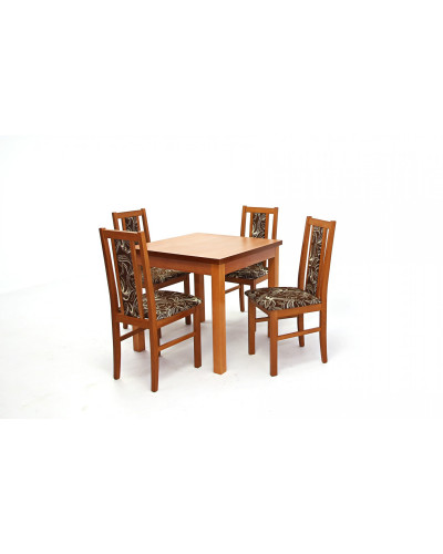 Kis Berta asztal 80x80-as Éger + 4 db Félix szék Éger