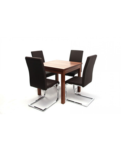 Kis Berta asztal 80x80-as Szilva + 4 db Boston Barna