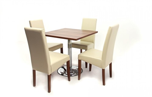 Bistro asztal 80x80-as Szilva + 4 db Berta szék Beige/Szilva