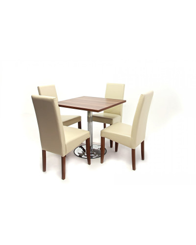 Bistro asztal 80x80-as Szilva + 4 db Berta szék Beige/Szilva