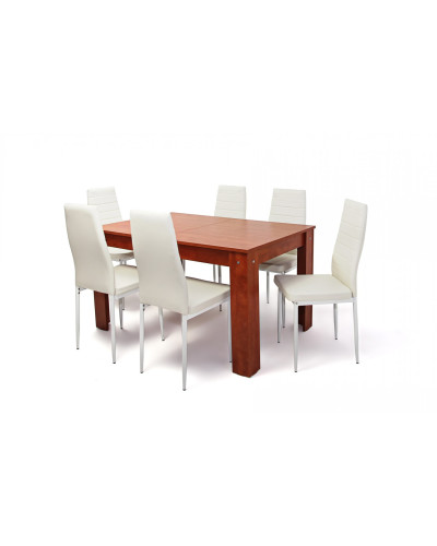 Félix asztal 135-ös Calvados + 6 db Geri szék Fehér
