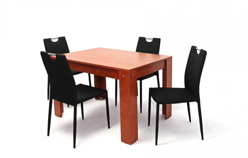 Kis Félix asztal 120-as Calvados + 4 db Szofi szék Fekete