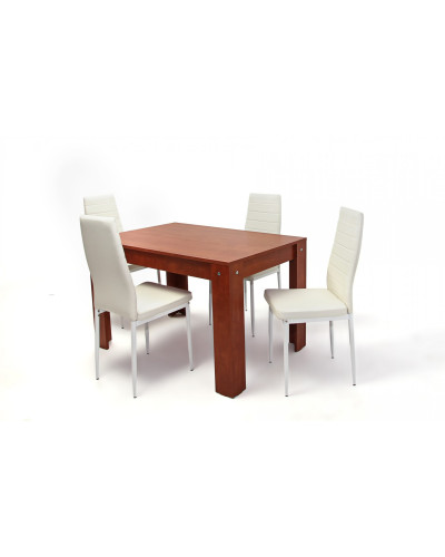 Kis Félix asztal 120-as Calvados + 4 db Geri szék Fehér