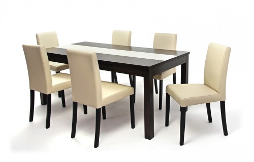 Irish asztal 180-as Wenge + 6 db Kanzo szék Beige/Wenge