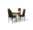Kis Mokka asztal 80x80-as Sonoma + 4 db Geri szék Barna