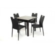 Kis Mokka asztal 80x80-as Wenge + 4 db Szofi szék Fekete