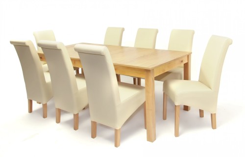 Oregon Max asztal Natúr + 8 db Irish szék Beige/Bükk