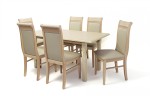 Raffaello asztal 160-as Juhar + 6 db Raffaello szék Beige/Juhar