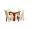 Kis Stella asztal 90x90-es Calvados + 4 db Berta szék Beige/Calvados