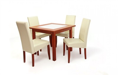 Kis Stella asztal 90x90-es Calvados + 4 db Berta szék Beige/Calvados