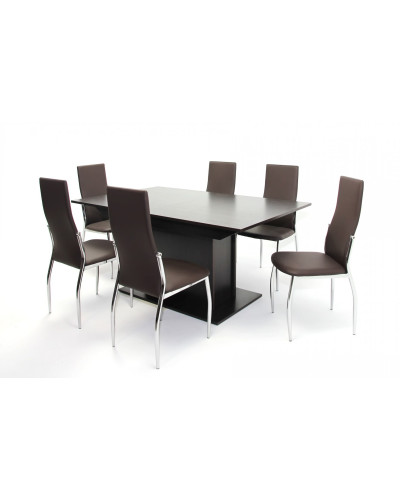 Savona asztal 160-as Wenge + 6 db Toni szék Barna