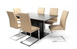Savona asztal 160-as Wenge + 6 db Boston szék Beige