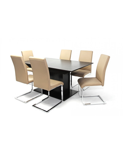 Savona asztal 160-as Wenge + 6 db Boston szék Beige