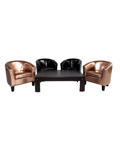 Club Dohányzó Fekete + 2 db Fargo fotel Fekete + 2 db Fargo fotel Rose Gold
