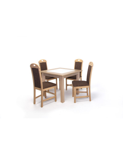 Kis Stella asztal 90x90-es Világos Avellino + 4 db Viki szék Világos Avellino