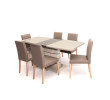 Aurél asztal 140-es Cappuccino/Barna + 6 db Kanzo szék Sonoma/Cappuccino