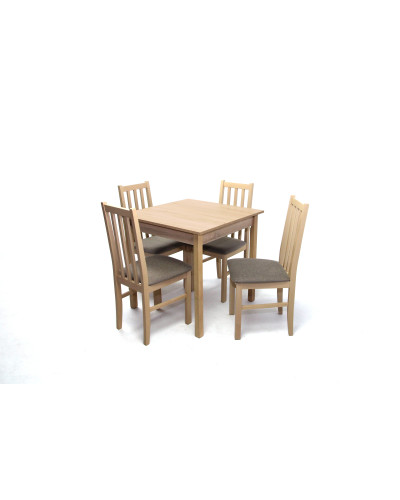 Olivér asztal 80x80-as Sonoma + 4 db Mokka szék Sonoma