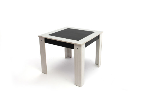 Alina asztal Bianco/Néró 90x90 fix