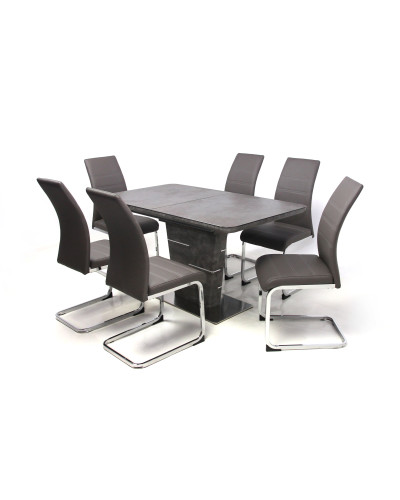 Spark asztal 140-es Cement + 6 db Kevin szék Szürke